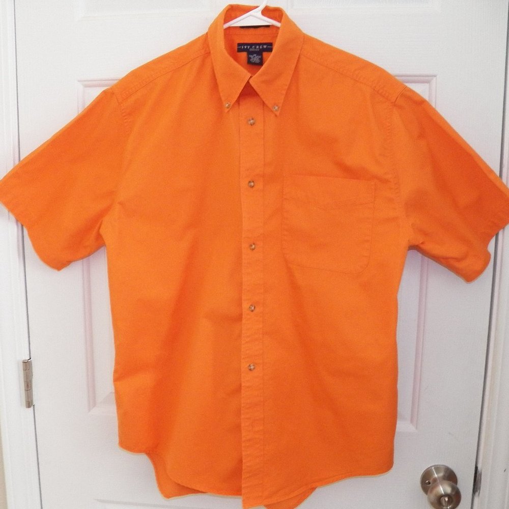 Ivy Crew Classics Short Sleeve Shirt, Med. ORANGE